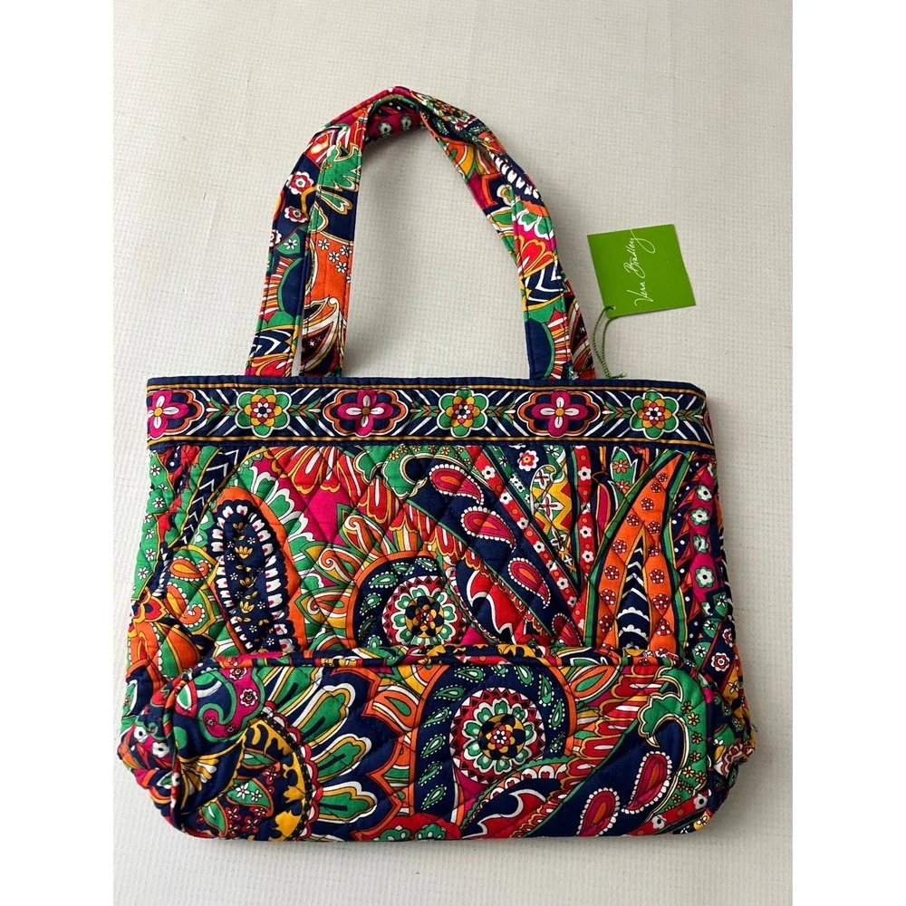 Vera Bradley Petite Tote Venetian Paisley Quilted Cotton‎ Multi Color